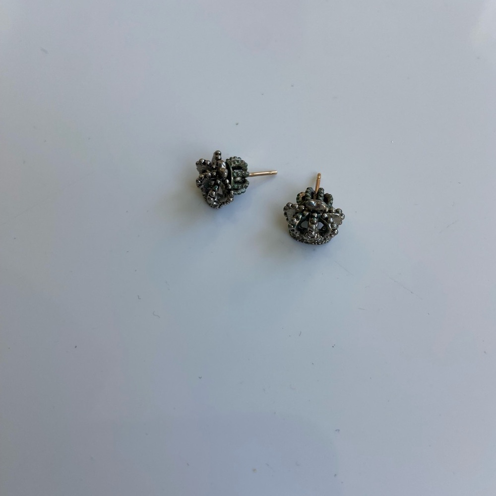 Juicy couture Silver-Tone Cluster Stud crown Earrings